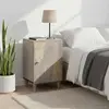 Image de vidaXL Armoire de salle de bain avec porte Gris 38 x 33 x 58 cm Bois massif Mango