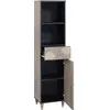 Image de Armoire de salle de bain vidaXL Gris 38 x 33 x 160 cm Bois massif de manguier