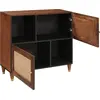 Image de Buffet vidaXL marron 80 x 33,5 x 75 cm en bois massif de manguier