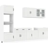 Image de vidaXL Ensemble d'armoires de cuisine Kalmar 7 pièces blanc brillant Matériau dérivé du bois