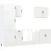 Image de vidaXL Ensemble d'armoires de cuisine Lucca 7 pièces blanc bois composite