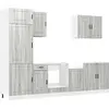Image de vidaXL Ensemble de 7 armoires de cuisine Porto Gris Sonoma Matériau dérivé du bois