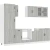 Image de vidaXL Ensemble de 8 armoires de cuisine Kalmar Gris Sonoma Matériau dérivé du bois