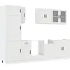 Image de vidaXL Ensemble d'armoires de cuisine Porto 8 pièces blanc bois composite
