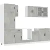 Image de vidaXL Ensemble d'armoires de cuisine Kalmar 8 pièces gris béton matériau bois