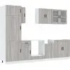Image de vidaXL Ensemble de 8 armoires de cuisine Kalmar Gris Sonoma Matériau dérivé du bois