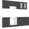 Image de vidaXL Ensemble d'armoires de cuisine Kalmar 8 pièces noir bois composite