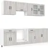 Image de vidaXL Ensemble de 8 armoires de cuisine Kalmar Gris Sonoma Matériau dérivé du bois