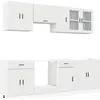 Image de vidaXL Ensemble d'armoires de cuisine Porto 8 pièces blanc bois composite
