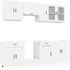 Image de vidaXL Ensemble d'armoires de cuisine Kalmar 8 pièces blanc brillant Matériau dérivé du bois