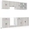 Image de vidaXL Ensemble de 8 armoires de cuisine Kalmar Gris Sonoma Matériau dérivé du bois