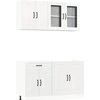 Image de vidaXL Ensemble de 4 armoires de cuisine Kalmar blanc brillant Matériau dérivé du bois