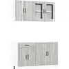Image de vidaXL Ensemble de 4 armoires de cuisine Lucca Gris Sonoma Matériau dérivé du bois