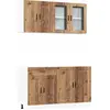 Image de vidaXL Ensemble de 4 armoires de cuisine Porto imitation vieux bois Matériau dérivé du bois