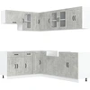 Image de vidaXL Ensemble d'armoires de cuisine Kalmar 11 pièces gris béton bois composite