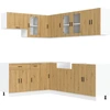 Image de vidaXL Ensemble d'armoires de cuisine Porto Artisan-Chêne Bois composite 11 pcs
