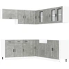 Image de vidaXL Ensemble d'armoires de cuisine Porto 11 pièces gris béton bois composite