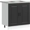 Image de Armoire de cuisine vidaXL Kalmar, noire, 80 x 46 x 81,5 cm, aggloméré