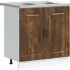 Image de vidaXL Armoire de cuisine avec rangement Kalmar 2 pcs Marron 80 x 46 x 81.5 cm