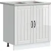 Image de vidaXL Meuble sous-vasque avec porte Lucca 2 pièces blanc brillant