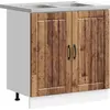 Image de vidaXL Meuble sous lavabo Lucca 2 pièces Bois ancien Matériau dérivé du bois