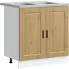 Image de vidaXL Meuble sous lavabo Porto 2 pièces Bois brun