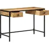 Image de Bureau à tiroirs vidaXL avec espace de rangement, marron, 105 x 50 x 75 cm