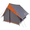 Image de Tente familiale vidaXL avec toit, gris et orange, 220 x 220 x 184 cm