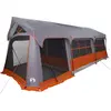 Image de vidaXL Tente familiale grise et orange 620 x 322 x 240 cm Polyester