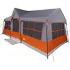 Image de Tente familiale vidaXL avec toit gris et orange 622 x 295 x 238 cm