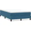 Image de vidaXL Lit boxspring sans matelas bleu foncé 120x210 cm velours