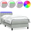 Image de vidaXL Lit boxspring avec matelas & LED gris clair 90x220 cm velours