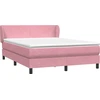 Image de vidaXL Lit boxspring avec matelas rose 140x210 cm velours
