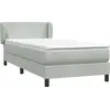 Image de vidaXL Lit boxspring avec matelas gris clair 80x220 cm velours