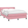 Image de vidaXL Lit boxspring avec matelas rose 140x210 cm velours