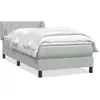 Image de vidaXL Lit boxspring avec matelas gris clair 80x220 cm velours