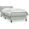 Image de vidaXL Lit boxspring avec matelas gris clair 80x220 cm velours