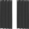 Image de vidaXL Voile Rideaux avec oeillets 2 pcs. noir 140x245 cm