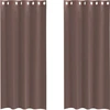 Image de vidaXL Voile Rideaux avec oeillets 2 pcs. Marron 140x225 cm