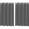 Image de vidaXL Voile Rideaux avec oeillets 2 pcs. Gris foncé 140x175 cm