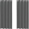 Image de vidaXL Voile Rideaux avec oeillets 2 pcs. Gris foncé 140x245 cm