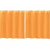 Image de vidaXL Voile Rideaux avec oeillets 2 pcs. Orange 140x140 cm