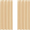 Image de vidaXL Voile Rideaux avec oeillets 2 pcs. couleur sable