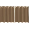 Image de vidaXL Voile Rideaux avec oeillets 2 pcs. Marron clair