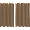 Image de vidaXL Voile Rideaux avec oeillets 2 pcs. Marron clair
