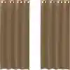 Image de vidaXL Voile Rideaux avec oeillets 2 pcs. Marron clair