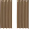 Image de vidaXL Voile Rideaux avec oeillets 2 pcs. Marron clair