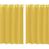 Image de vidaXL Voile Rideaux avec oeillets 2 pcs. Jaune