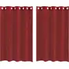 Image de vidaXL Voile Rideaux avec oeillets 2 pcs. Rouge vin