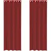 Image de vidaXL Voile Rideaux avec oeillets 2 pcs. Rouge vin